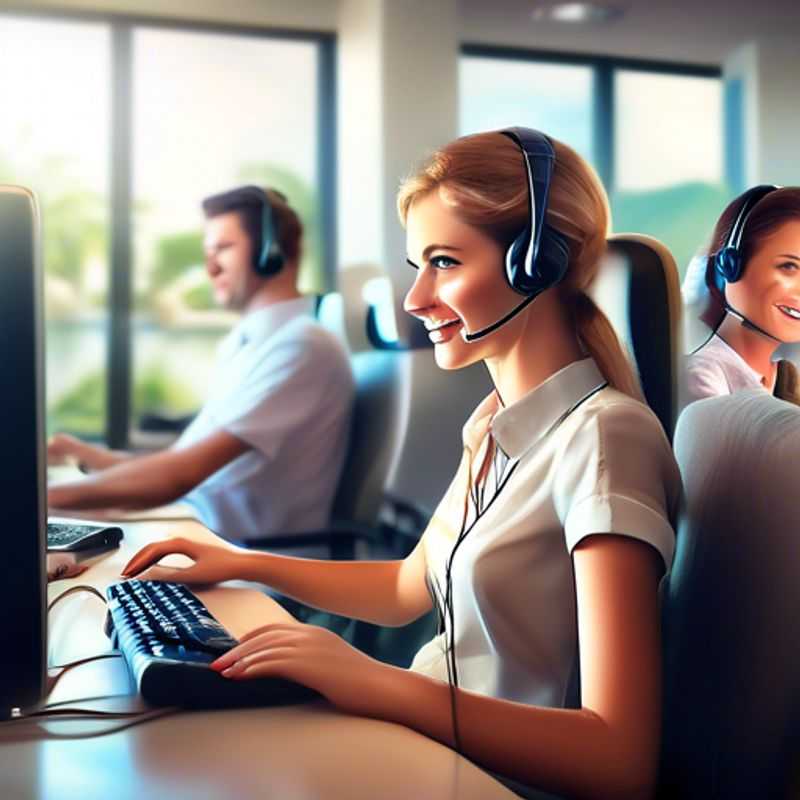 A person working from home in a call center environment.