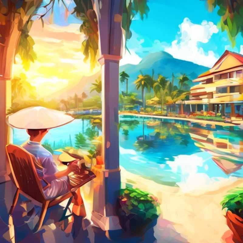 A digital nomad enjoying their work and travel lifestyle, representing the freedom and flexibility of this work-from-anywhere lifestyle.