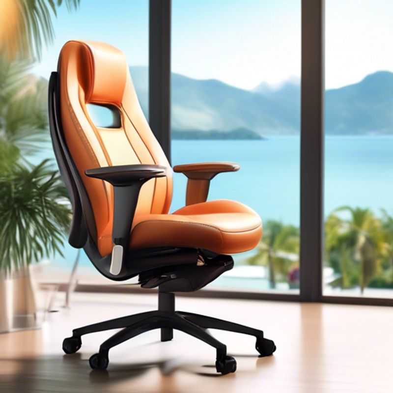 An ergonomic office chair designed for home office use, showcasing key features like adjustable lumbar support, armrests, and seat height.