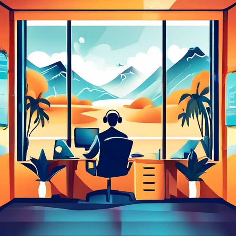A person working from home in a call center environment.