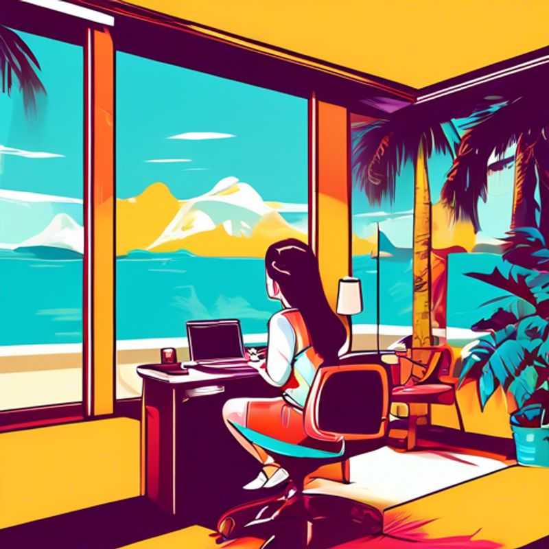 A person working remotely from home on a laptop.