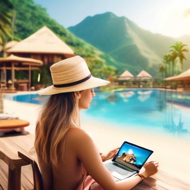 A digital nomad enjoying their work and travel lifestyle, representing the freedom and flexibility of this work-from-anywhere lifestyle.