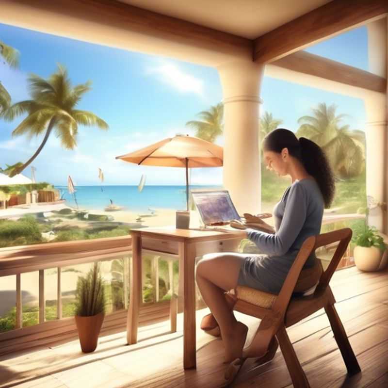 A woman working from home on a laptop, with a child playing nearby. This image represents the potential benefits of work-from-home jobs for moms, offering flexibility and the ability to balance work and family life.